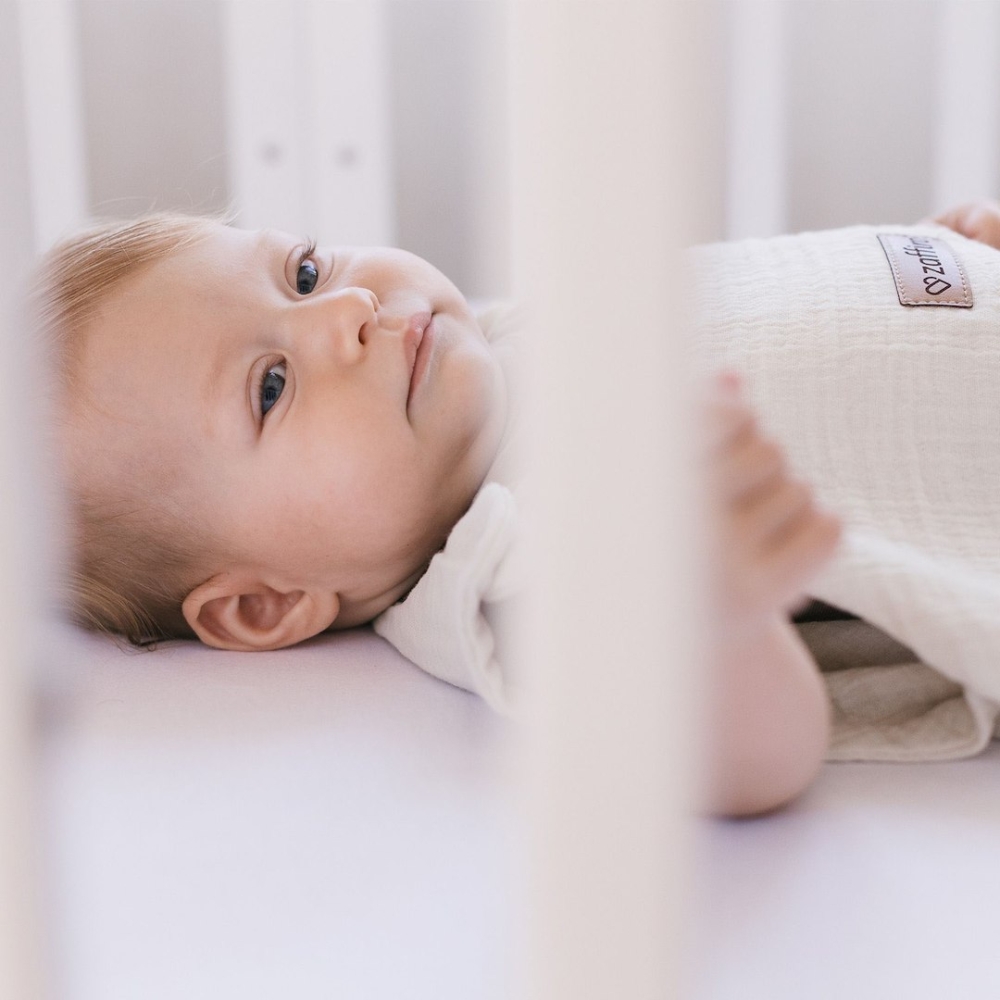 Miegmaišis iš muslino, 0,5 TOG, „Malaga“, 0–6 mėn., vanilės spalvos